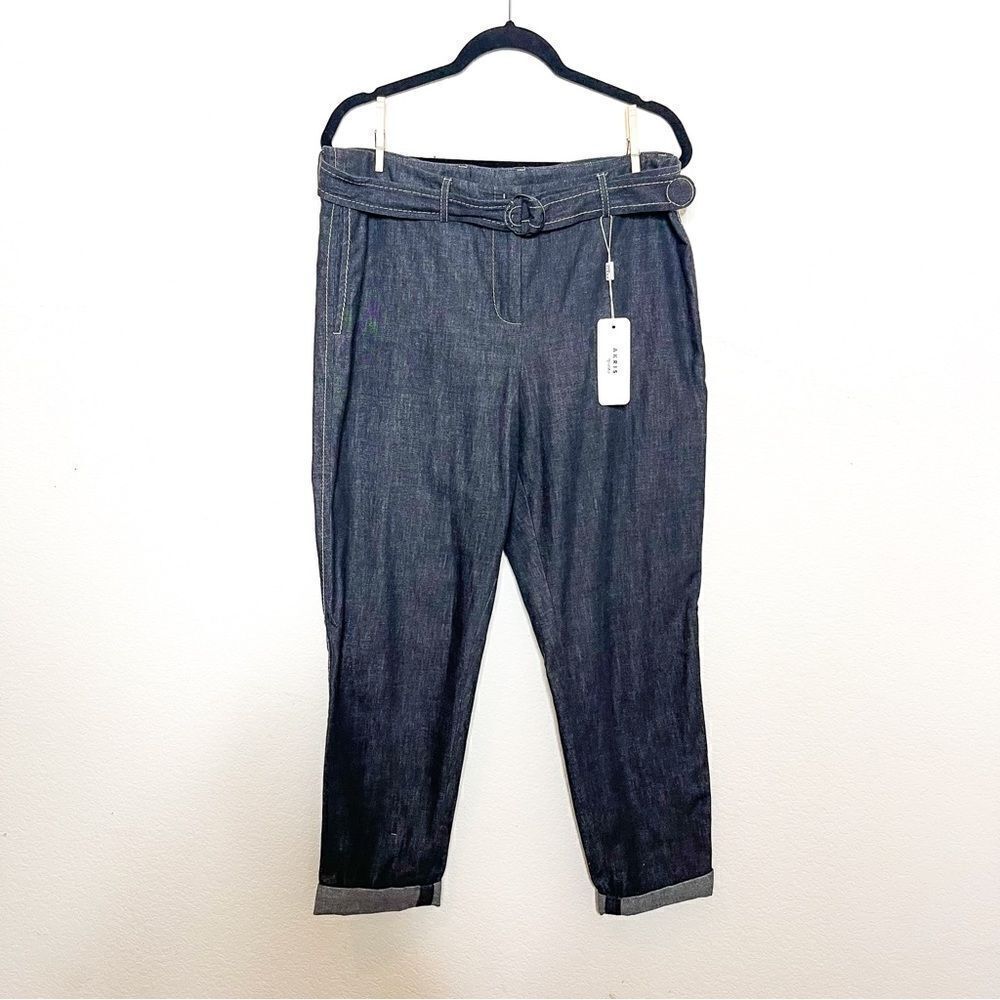 🍋 Akris Punto Fallon Black Belted Trousers | Size 12 | New With